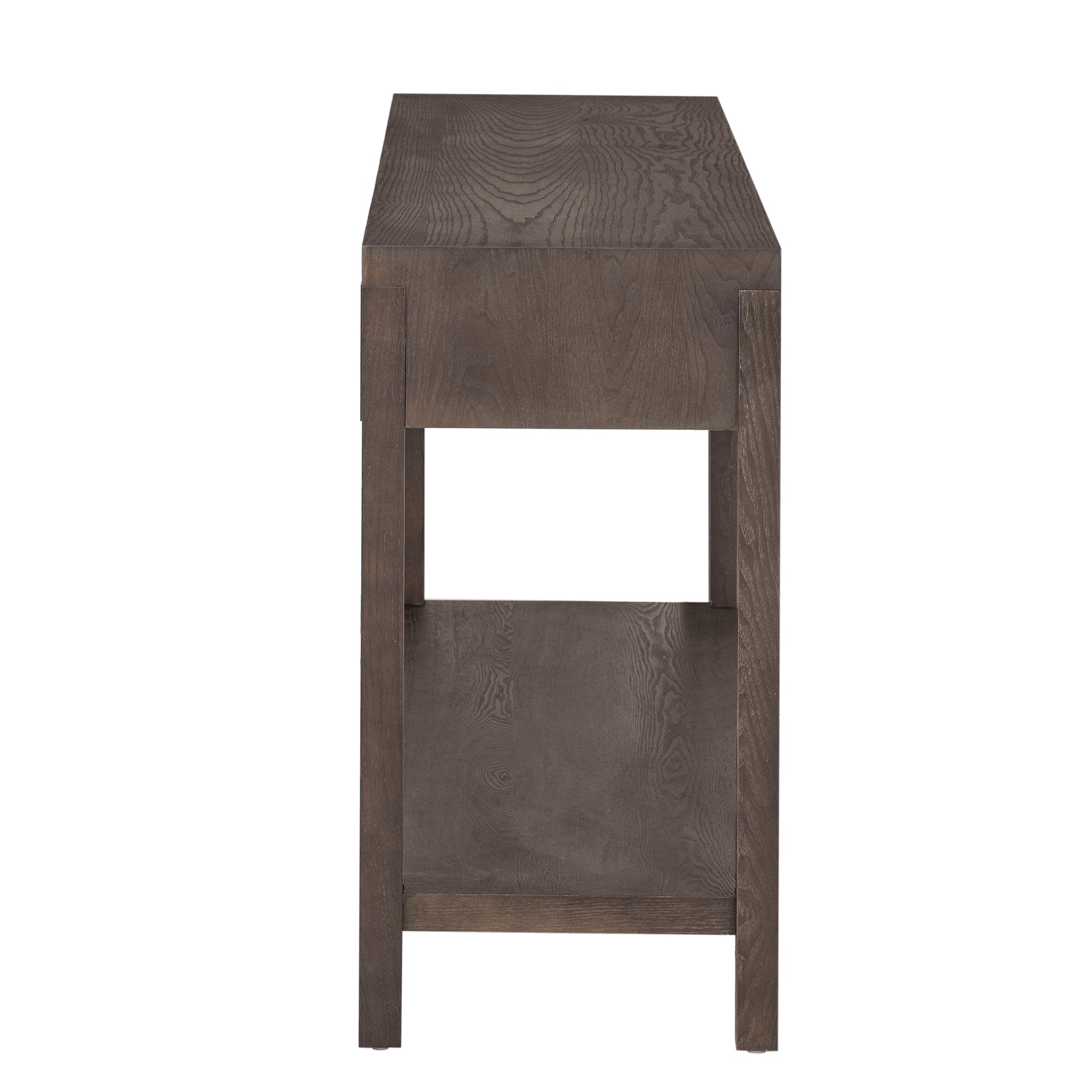 U_STYLE Ash Veneer Modern Style Console Table, Striped Design, Suitable for Entryway, Corridor, Foyer, Living Room, Study