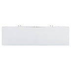 U_STYLE Elegant Four-Door Sideboard with Wavy Pattern Doors, Cylindrical Legs, and Sleek Metal Handles, Adjustable, Suitable for Study, Entryway and Living Room