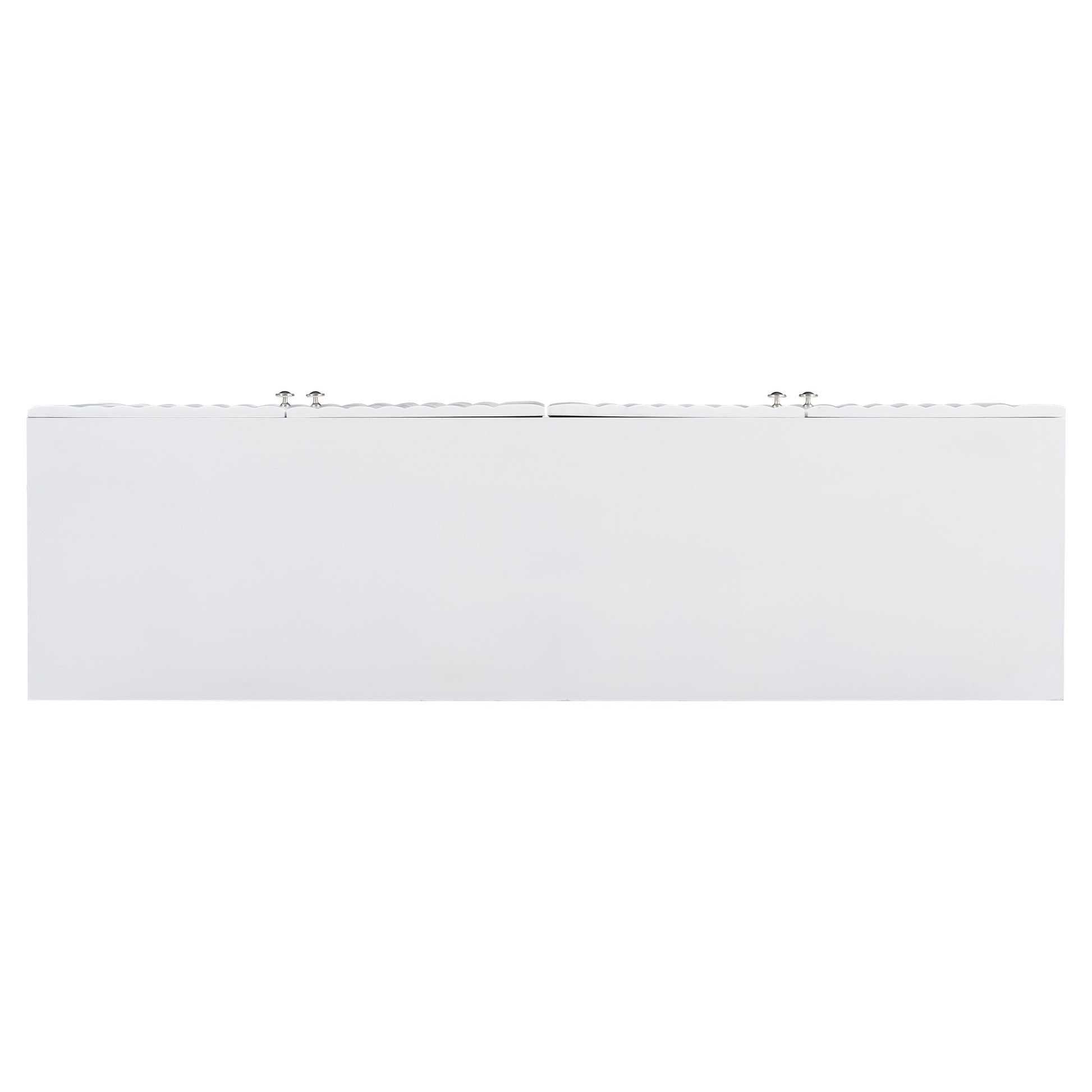 U_STYLE Elegant Four-Door Sideboard with Wavy Pattern Doors, Cylindrical Legs, and Sleek Metal Handles, Adjustable, Suitable for Study, Entryway and Living Room