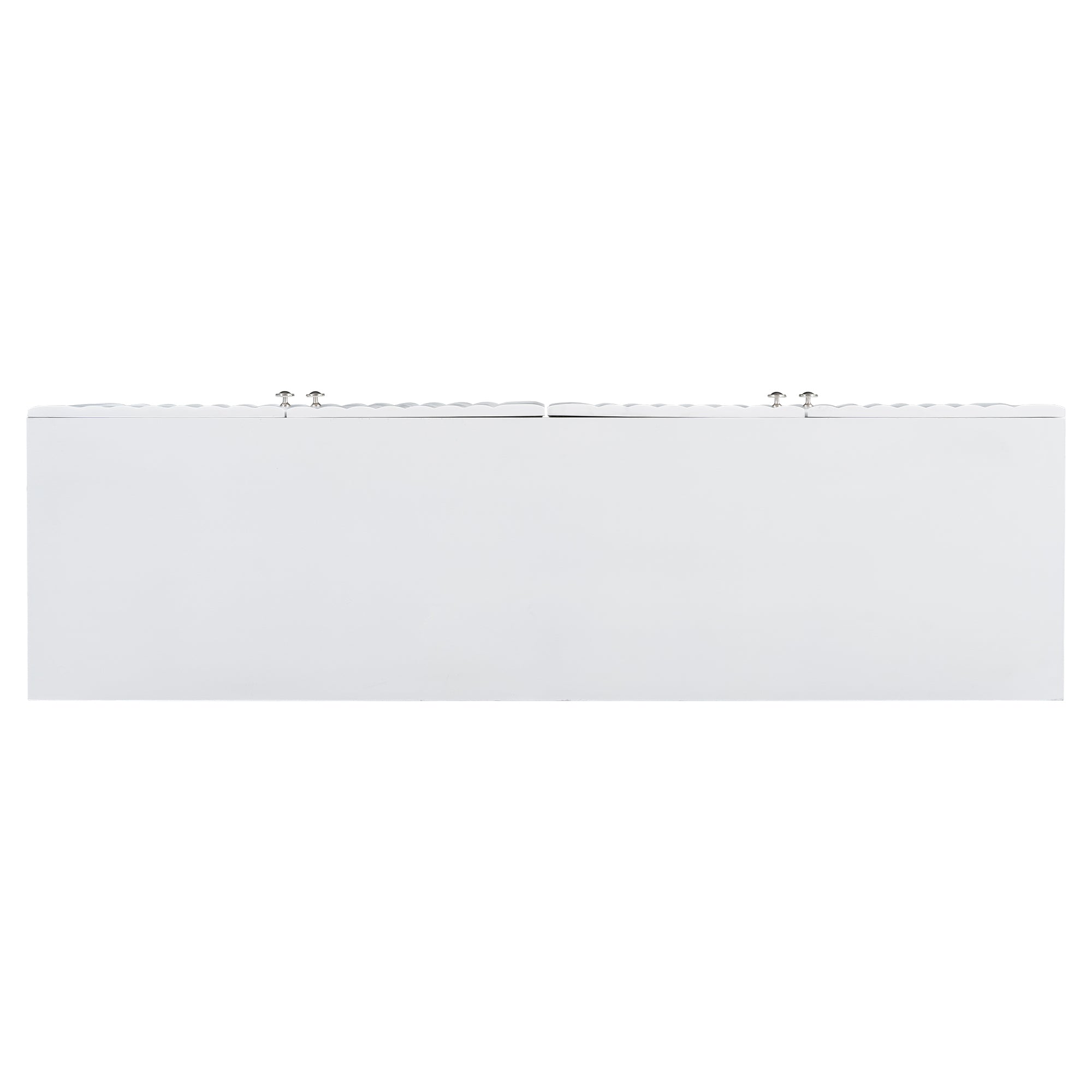 U_STYLE Elegant Four-Door Sideboard with Wavy Pattern Doors, Cylindrical Legs, and Sleek Metal Handles, Adjustable, Suitable for Study, Entryway and Living Room