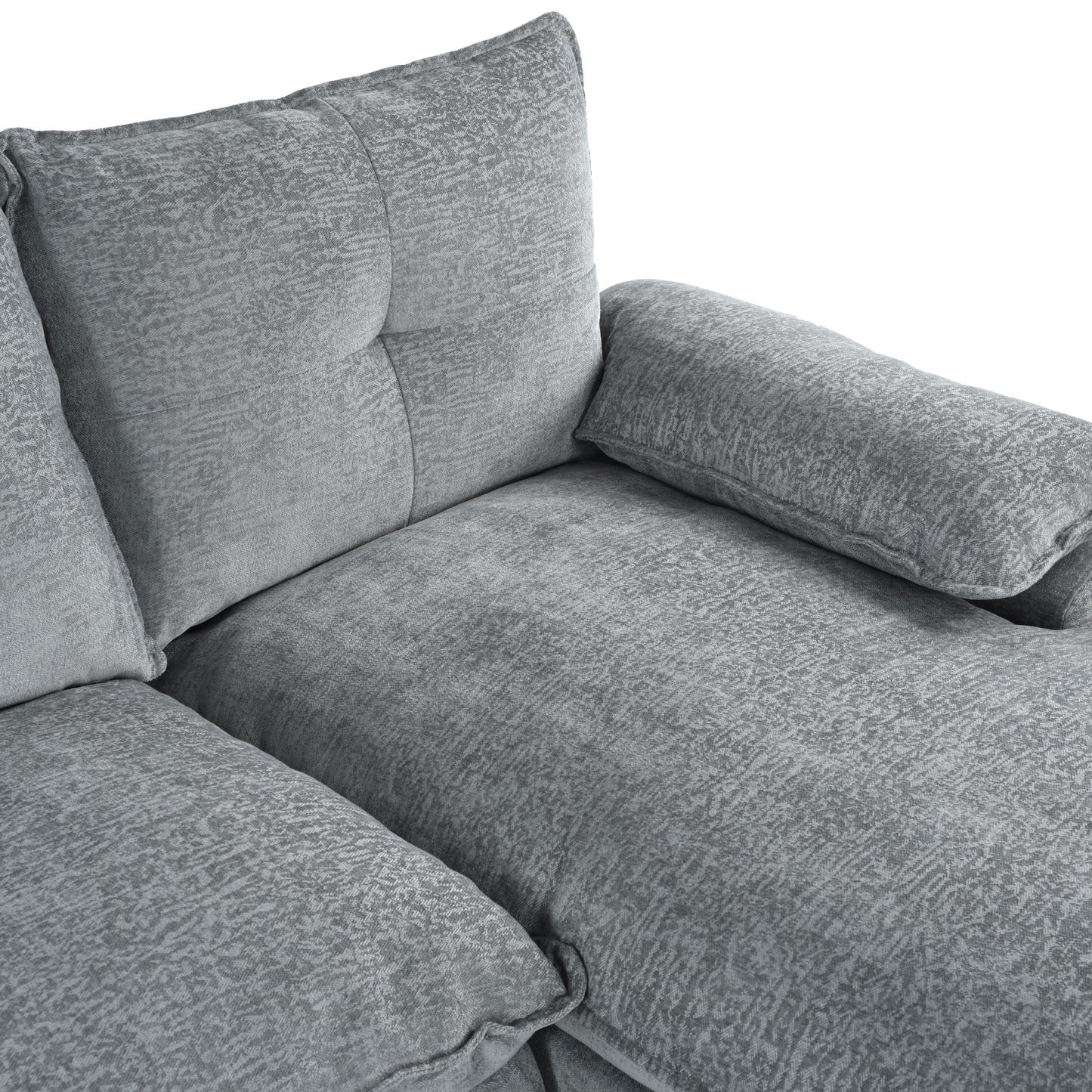 U_STYLE U-Shaped Chenille Sectional Sofa with Adjustable Armrest Pillows - Perfect for Living Rooms, Offices, and Spacious Spaces