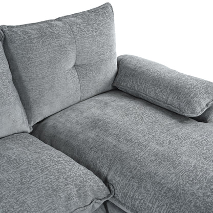 U_STYLE U-Shaped Chenille Sectional Sofa with Adjustable Armrest Pillows - Perfect for Living Rooms, Offices, and Spacious Spaces