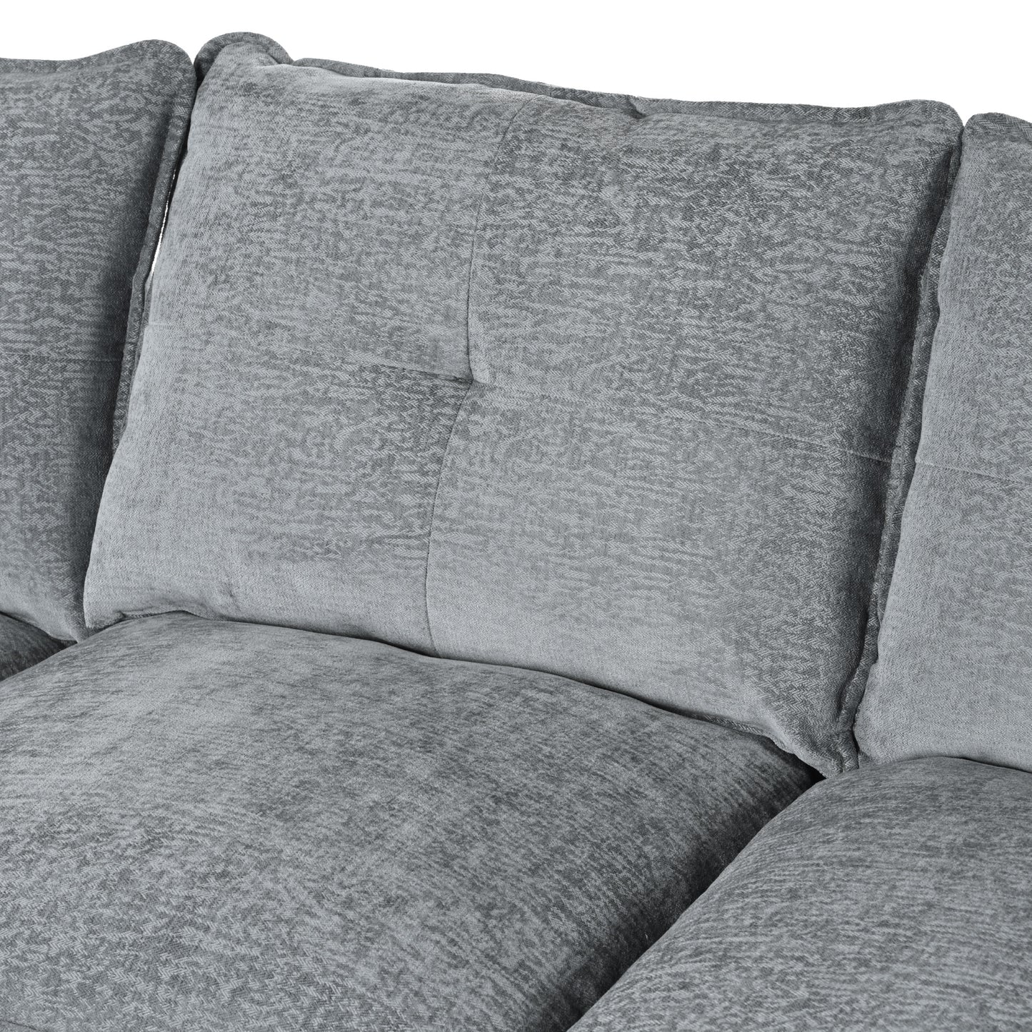 U_STYLE U-Shaped Chenille Sectional Sofa with Adjustable Armrest Pillows - Perfect for Living Rooms, Offices, and Spacious Spaces