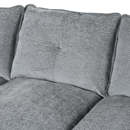 U_STYLE U-Shaped Chenille Sectional Sofa with Adjustable Armrest Pillows - Perfect for Living Rooms, Offices, and Spacious Spaces