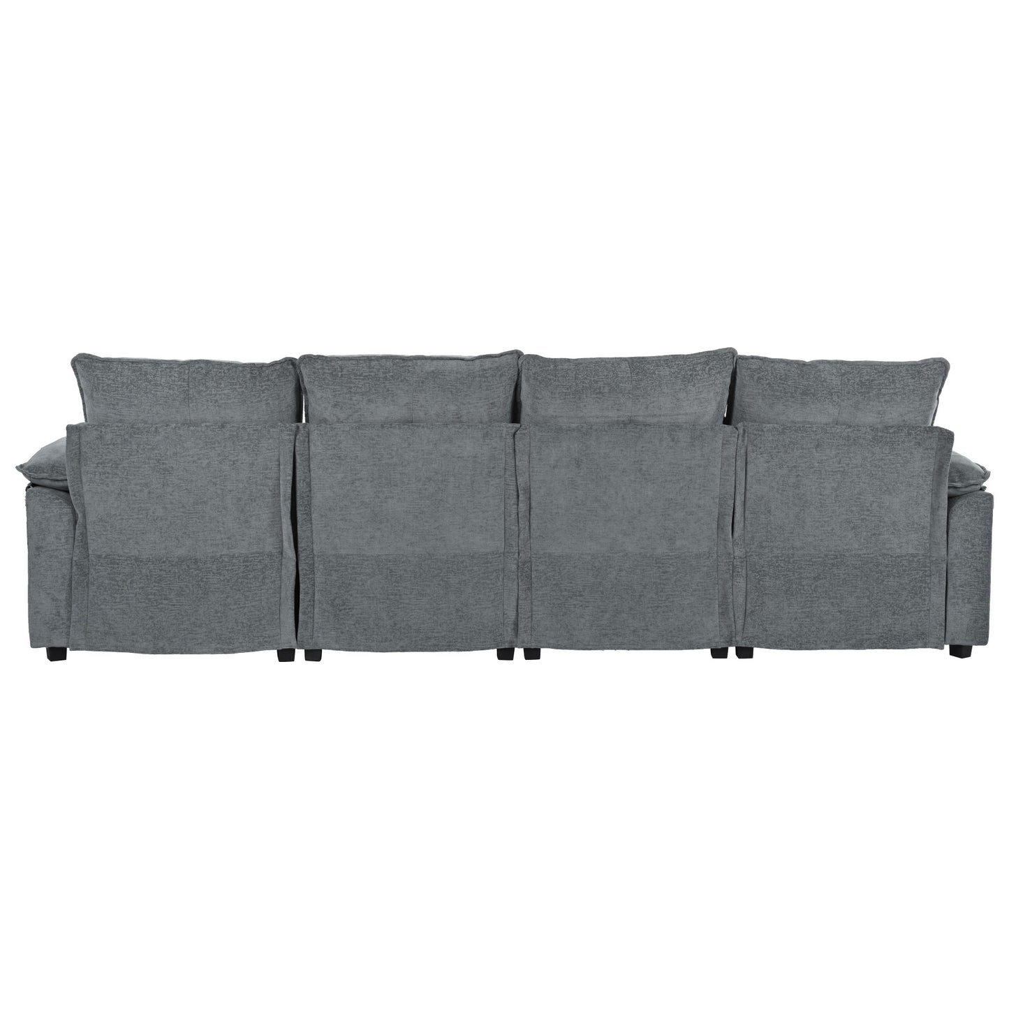 U_STYLE U-Shaped Chenille Sectional Sofa with Adjustable Armrest Pillows - Perfect for Living Rooms, Offices, and Spacious Spaces