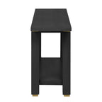 U_Style 62.9' Modern Minimalist Console Table, Solid Wood Entryway Sofa Table with Metal Accents, Built-in Shelf, for Living Room, Hallway (3 Colors: Black, Gray, Natural)