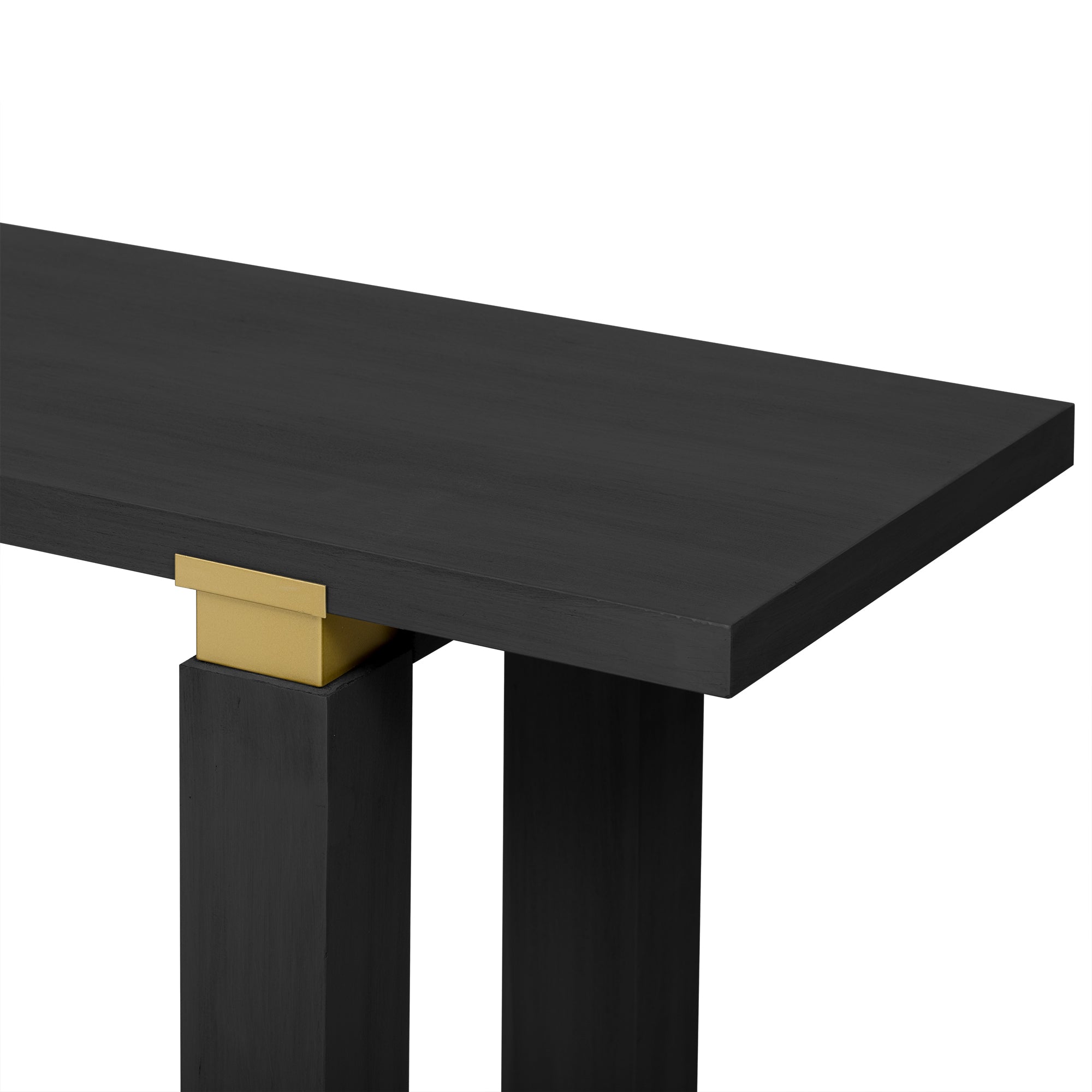 U_Style 62.9' Modern Minimalist Console Table, Solid Wood Entryway Sofa Table with Metal Accents, Built-in Shelf, for Living Room, Hallway (3 Colors: Black, Gray, Natural)