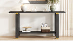 U_Style 62.9' Modern Minimalist Console Table, Solid Wood Entryway Sofa Table with Metal Accents, Built-in Shelf, for Living Room, Hallway (3 Colors: Black, Gray, Natural)