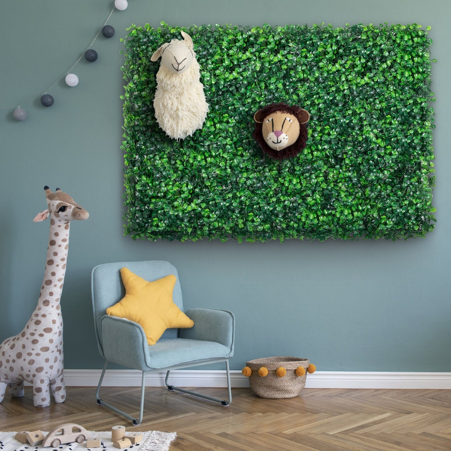 12PCS 24'x16' Artificial Boxwood Boards, UV Protected Grass Wall Panels & Boxwood Fence Panels for Green Wall Decor, Garden Fence, Wedding Backyard Decoration