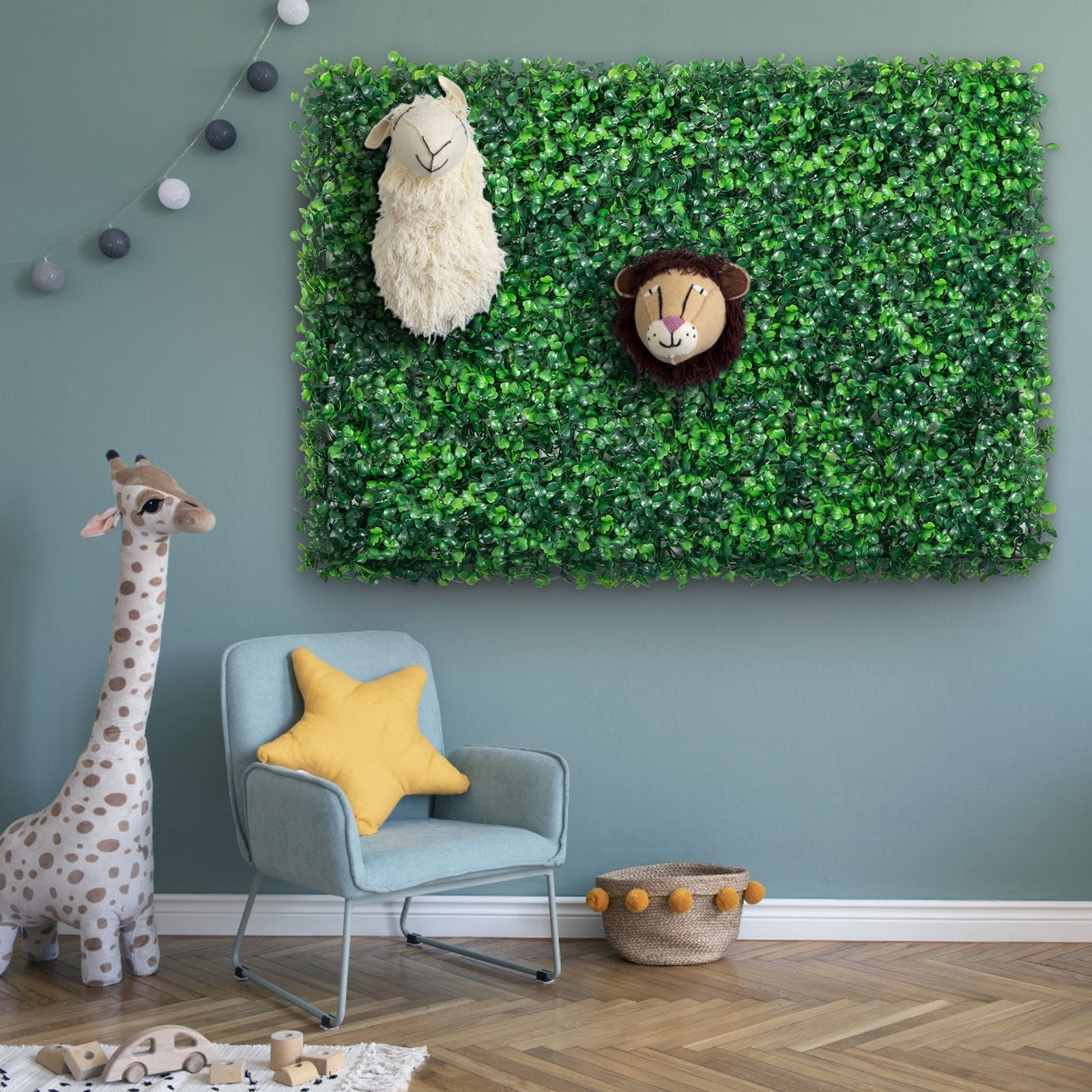 12PCS 24'x16' Artificial Boxwood Boards, UV Protected Grass Wall Panels & Boxwood Fence Panels for Green Wall Decor, Garden Fence, Wedding Backyard Decoration