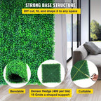 12PCS 24'x16' Artificial Boxwood Boards, UV Protected Grass Wall Panels & Boxwood Fence Panels for Green Wall Decor, Garden Fence, Wedding Backyard Decoration