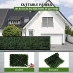 12PCS 24'x16' Artificial Boxwood Boards, UV Protected Grass Wall Panels & Boxwood Fence Panels for Green Wall Decor, Garden Fence, Wedding Backyard Decoration
