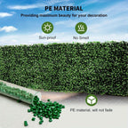 12PCS 24'x16' Artificial Boxwood Boards, UV Protected Grass Wall Panels & Boxwood Fence Panels for Green Wall Decor, Garden Fence, Wedding Backyard Decoration