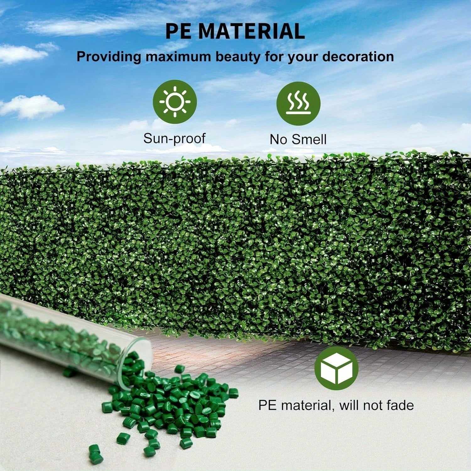 12PCS 24'x16' Artificial Boxwood Boards, UV Protected Grass Wall Panels & Boxwood Fence Panels for Green Wall Decor, Garden Fence, Wedding Backyard Decoration