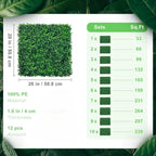 12PCS 24'x16' Artificial Boxwood Boards, UV Protected Grass Wall Panels & Boxwood Fence Panels for Green Wall Decor, Garden Fence, Wedding Backyard Decoration