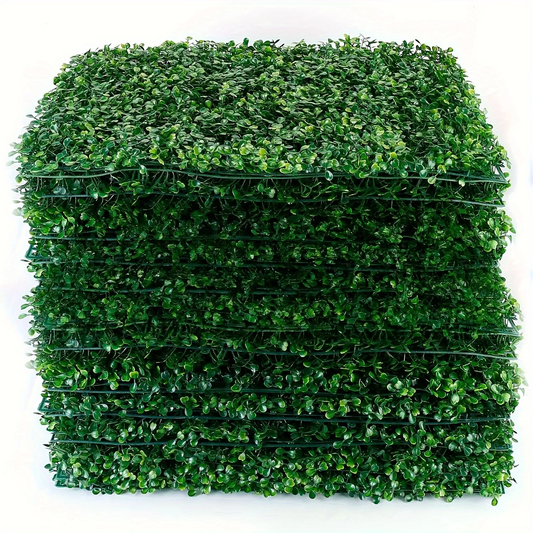 12PCS 24'x16' Artificial Boxwood Boards, UV Protected Grass Wall Panels & Boxwood Fence Panels for Green Wall Decor, Garden Fence, Wedding Backyard Decoration