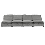 U_Style Double-Layer Cushion Modular Sofa, Freely Combinable, 4-Seater with Storage Function, Includes 4 Soft Cushions, Perfect for Living Rooms, Offices, and Apartments