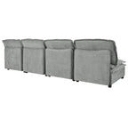 U_Style Double-Layer Cushion Modular Sofa, Freely Combinable, 4-Seater with Storage Function, Includes 4 Soft Cushions, Perfect for Living Rooms, Offices, and Apartments