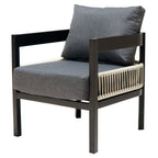 U_Style Multi-person Outdoor Iron Sofa Set with A table, Rattan Decoration, Waterproof, Rust-proof, Suitable for Garden, Lawn Use