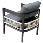 U_Style Multi-person Outdoor Iron Sofa Set with A table, Rattan Decoration, Waterproof, Rust-proof, Suitable for Garden, Lawn Use