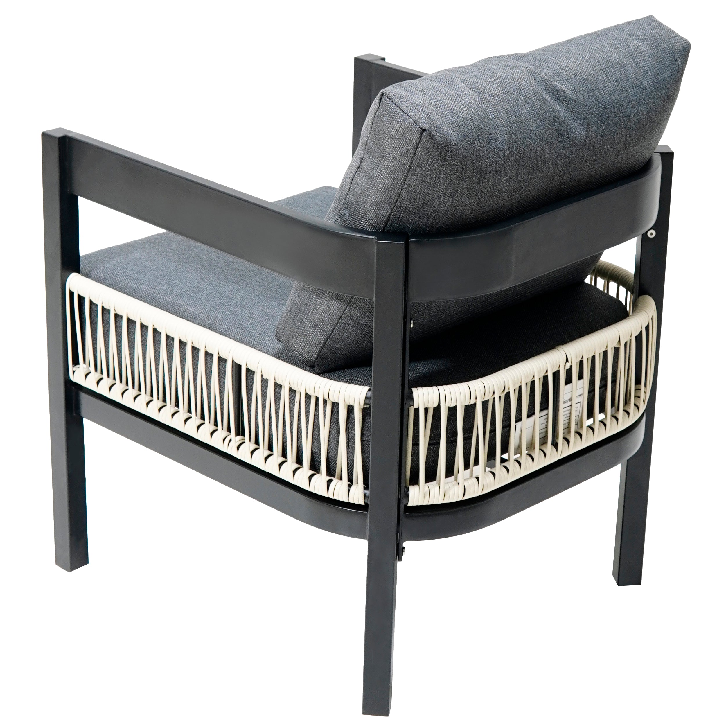 U_Style Multi-person Outdoor Iron Sofa Set with A table, Rattan Decoration, Waterproof, Rust-proof, Suitable for Garden, Lawn Use