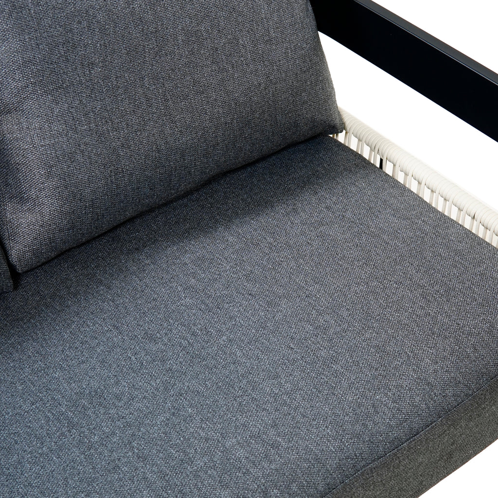 U_Style Multi-person Outdoor Iron Sofa Set with A table, Rattan Decoration, Waterproof, Rust-proof, Suitable for Garden, Lawn Use