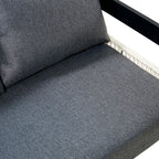 U_Style Multi-person Outdoor Iron Sofa Set with A table, Rattan Decoration, Waterproof, Rust-proof, Suitable for Garden, Lawn Use