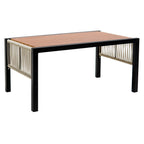 U_Style Multi-person Outdoor Iron Sofa Set with A table, Rattan Decoration, Waterproof, Rust-proof, Suitable for Garden, Lawn Use