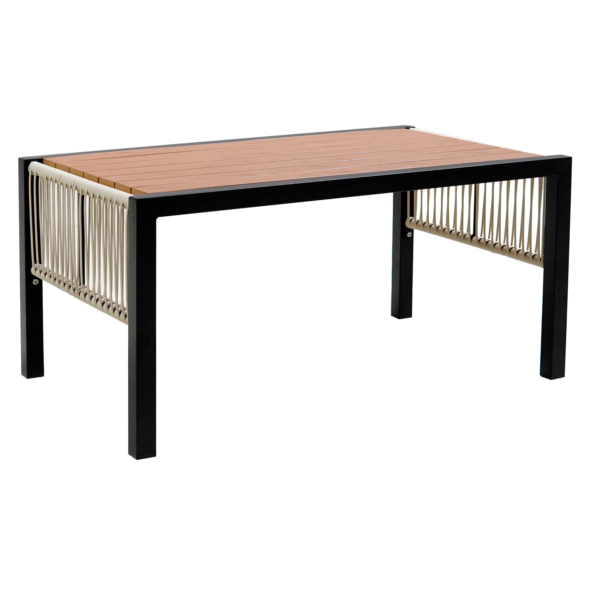 U_Style Multi-person Outdoor Iron Sofa Set with A table, Rattan Decoration, Waterproof, Rust-proof, Suitable for Garden, Lawn Use