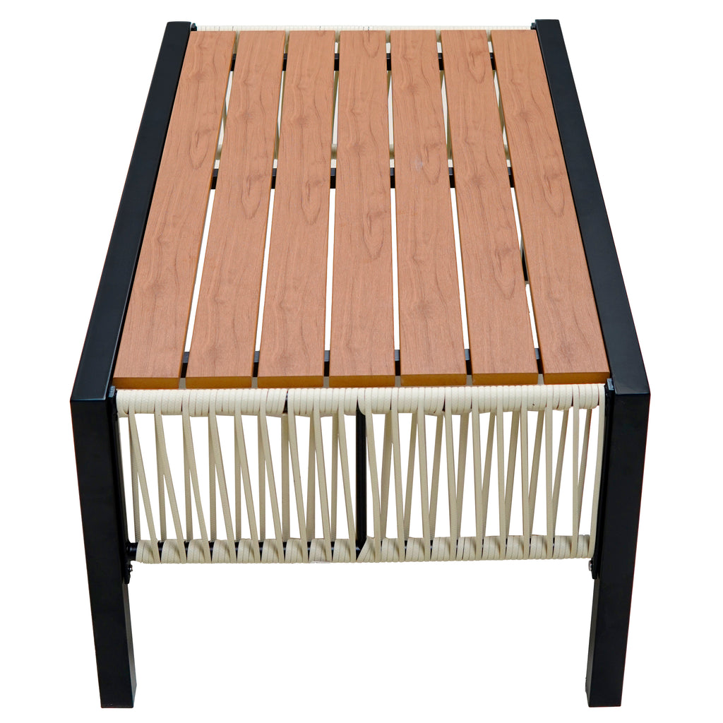 U_Style Multi-person Outdoor Iron Sofa Set with A table, Rattan Decoration, Waterproof, Rust-proof, Suitable for Garden, Lawn Use