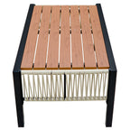 U_Style Multi-person Outdoor Iron Sofa Set with A table, Rattan Decoration, Waterproof, Rust-proof, Suitable for Garden, Lawn Use