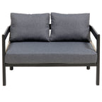 U_Style Multi-person Outdoor Iron Sofa Set with A table, Rattan Decoration, Waterproof, Rust-proof, Suitable for Garden, Lawn Use