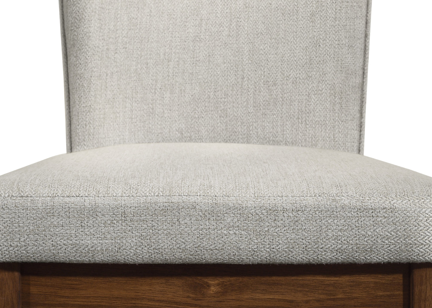 Mid-century Modern 5pc Dining Set Rectangular Unique Table Warm Wood Finish Upholstered Chairs Brown Wooden Dining Room Furniture