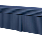 TREXM Unique Modern Rounded Silhouette and Smooth Surface Console Table with 2 Drawers for Living Room and Entryway(Navy Blue)