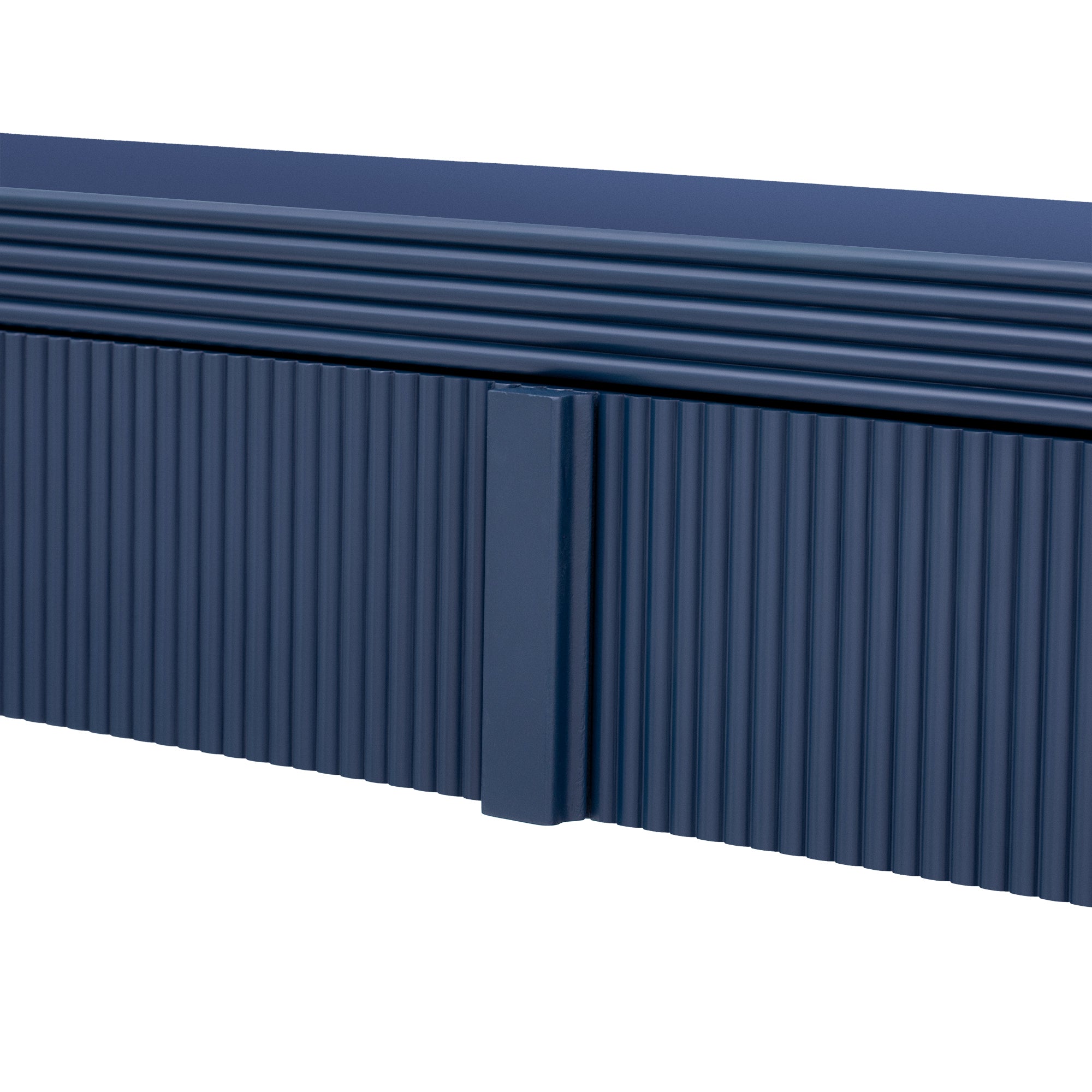 TREXM Unique Modern Rounded Silhouette and Smooth Surface Console Table with 2 Drawers for Living Room and Entryway(Navy Blue)