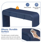 TREXM Unique Modern Rounded Silhouette and Smooth Surface Console Table with 2 Drawers for Living Room and Entryway(Navy Blue)