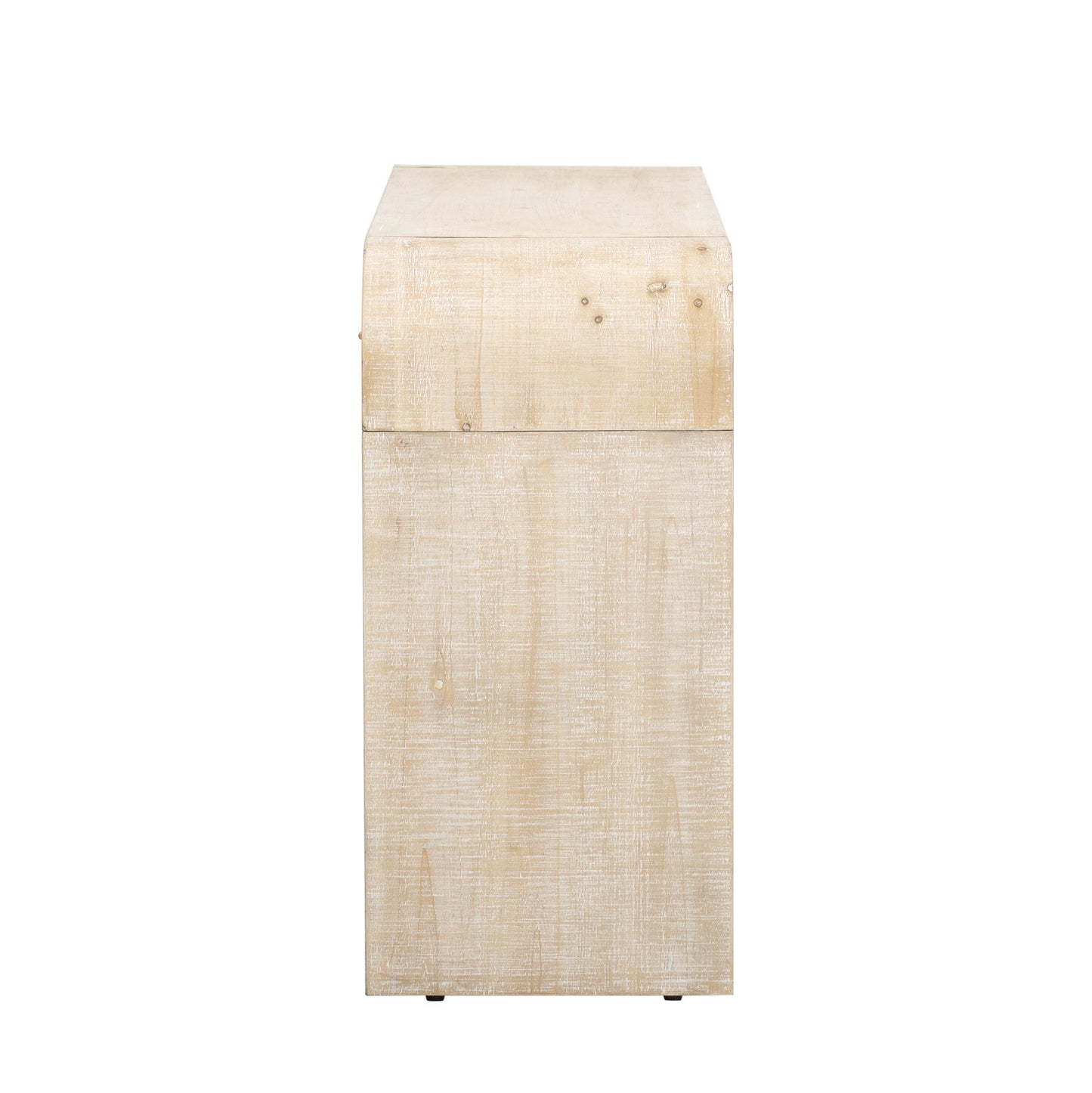 TREXM Unique Retro Silhouette Console Table with Open Style, Two Top Drawers for Entrance, Dinning Room, Living Room (Natural Wood Wash)