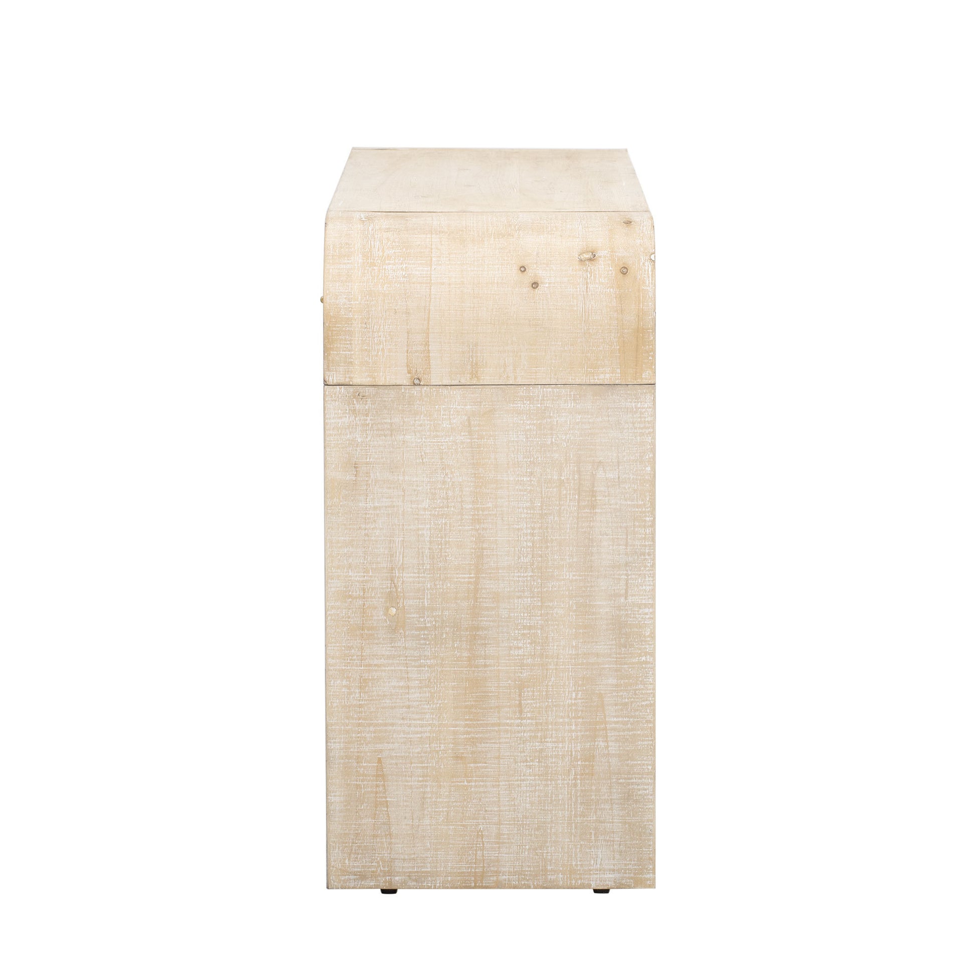 TREXM Unique Retro Silhouette Console Table with Open Style, Two Top Drawers for Entrance, Dinning Room, Living Room (Natural Wood Wash)