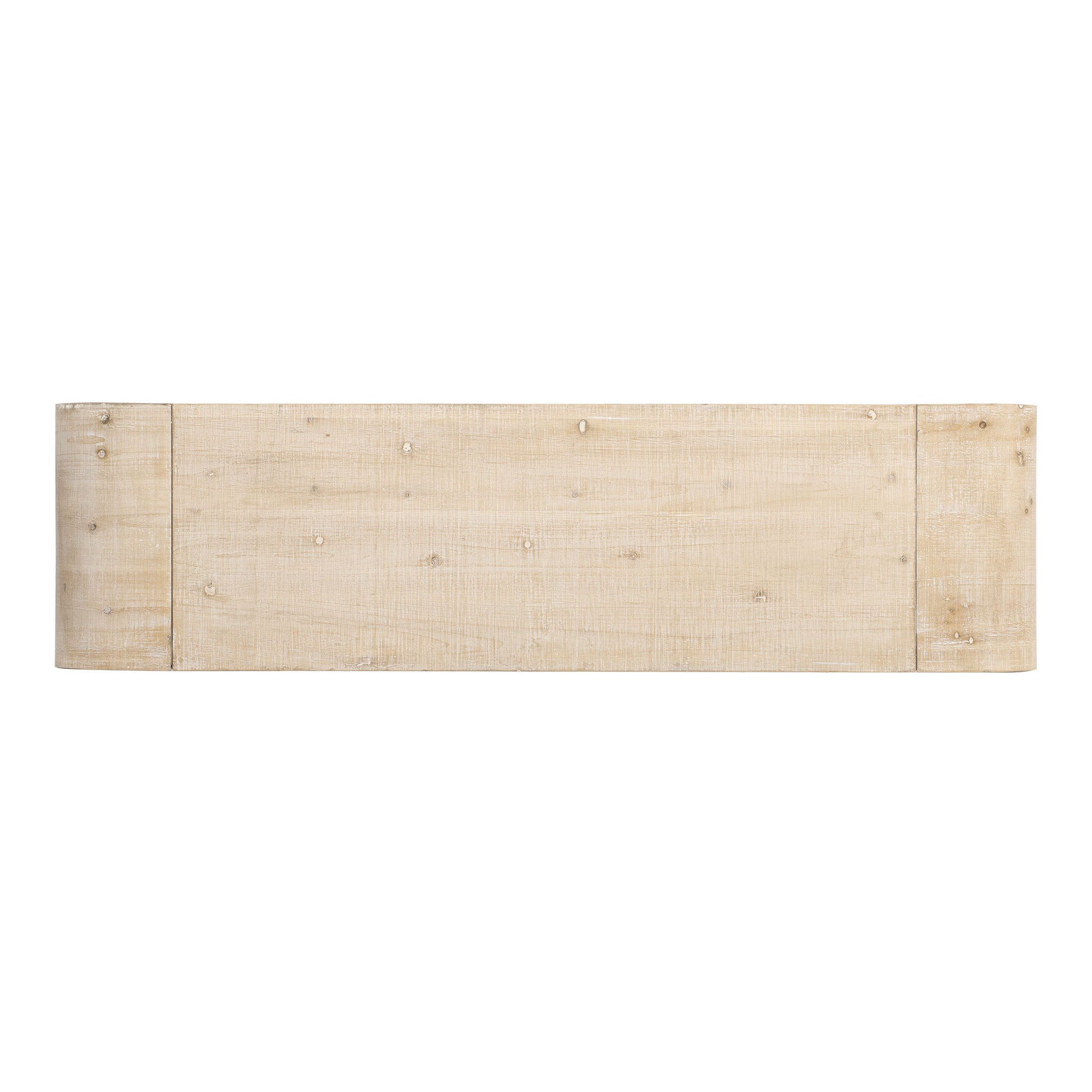 TREXM Unique Retro Silhouette Console Table with Open Style, Two Top Drawers for Entrance, Dinning Room, Living Room (Natural Wood Wash)