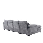 UNITED WE WIN Chenille, high quality sponge filling, solid wood frame, oversized four-seater, U-shaped combination sofa