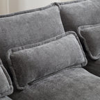 UNITED WE WIN Chenille, high quality sponge filling, solid wood frame, oversized four-seater, U-shaped combination sofa