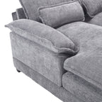 UNITED WE WIN Chenille, high quality sponge filling, solid wood frame, oversized four-seater, U-shaped combination sofa