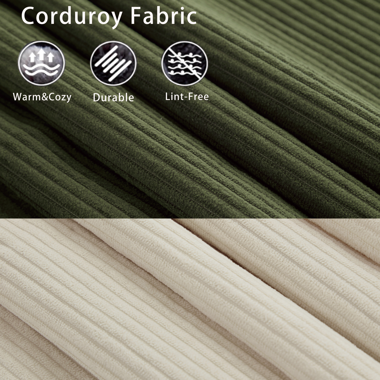 [NEW ARRIVED] [VIDEO PROVIDED]Modular Sofa,No Armrests,At will DIY,Corduroy ,Neck Pillow-Back Lounge Sofa Chair,Reading Nook, or Apartment Living, Lumbar Pillow,4 Seats,Upholstered,Beige,Green