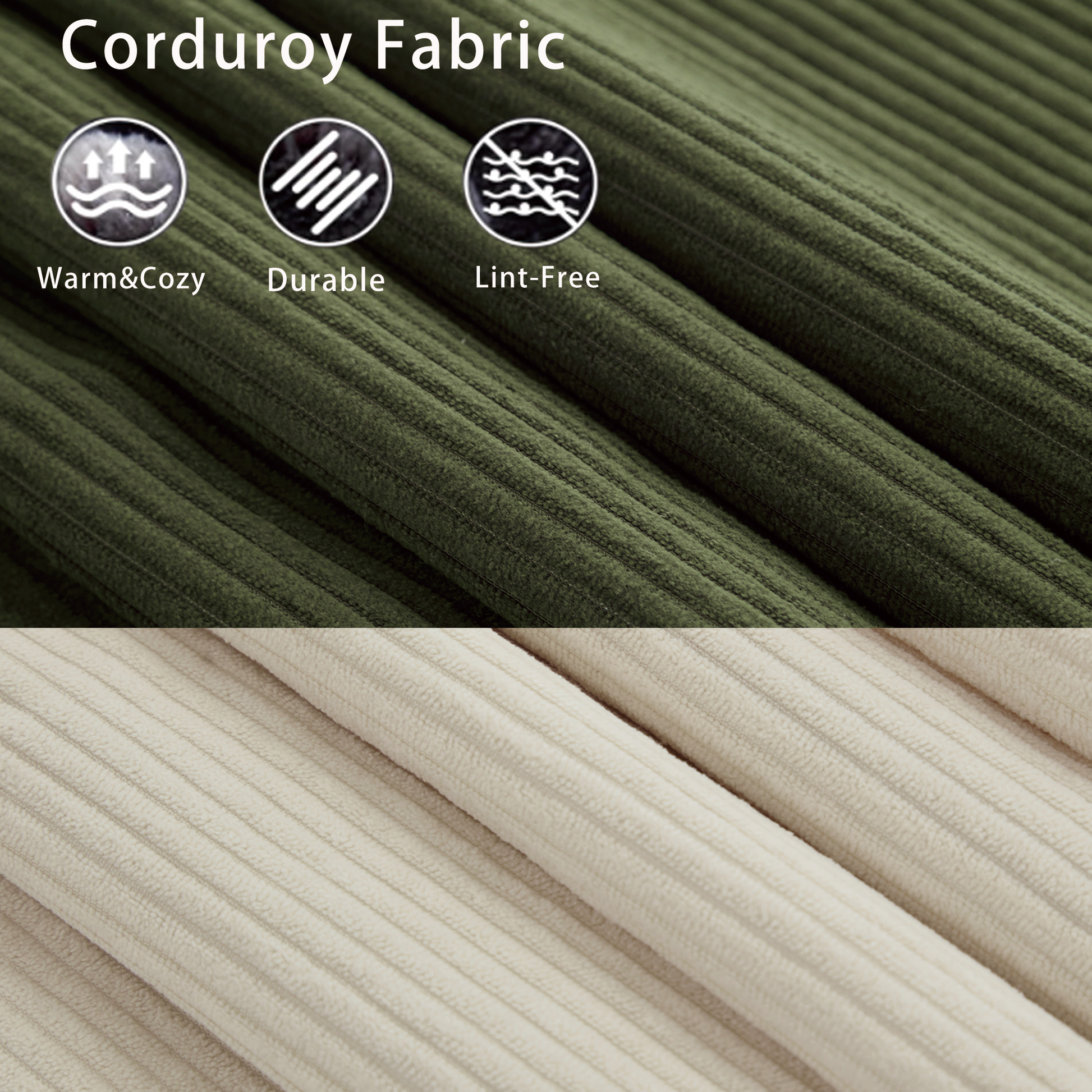 [NEW ARRIVED] [VIDEO PROVIDED]Modular Sofa,No Armrests,At will DIY,Corduroy ,Neck Pillow-Back Lounge Sofa Chair,Reading Nook, or Apartment Living, Lumbar Pillow,4 Seats,Upholstered,Beige,Green