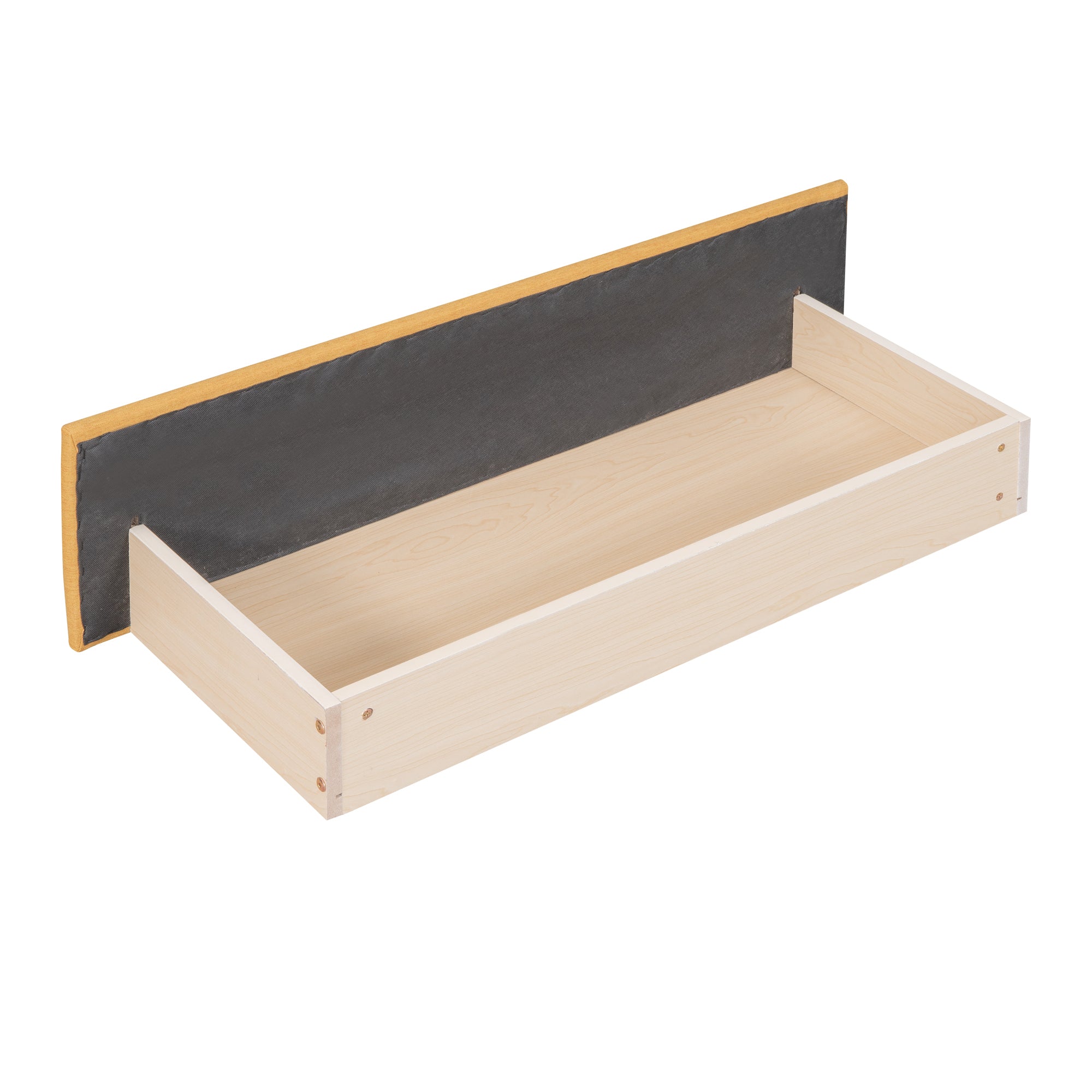 Upholstered Daybed with 2 Storage Drawers Twin Size Sofa Bed Frame No Box Spring Needed, Linen Fabric (Yellow) - Groovy Boardz