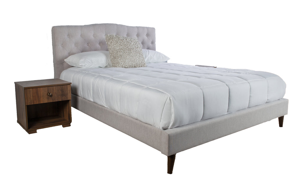 King Upholstered Bed With 2 Nightstands