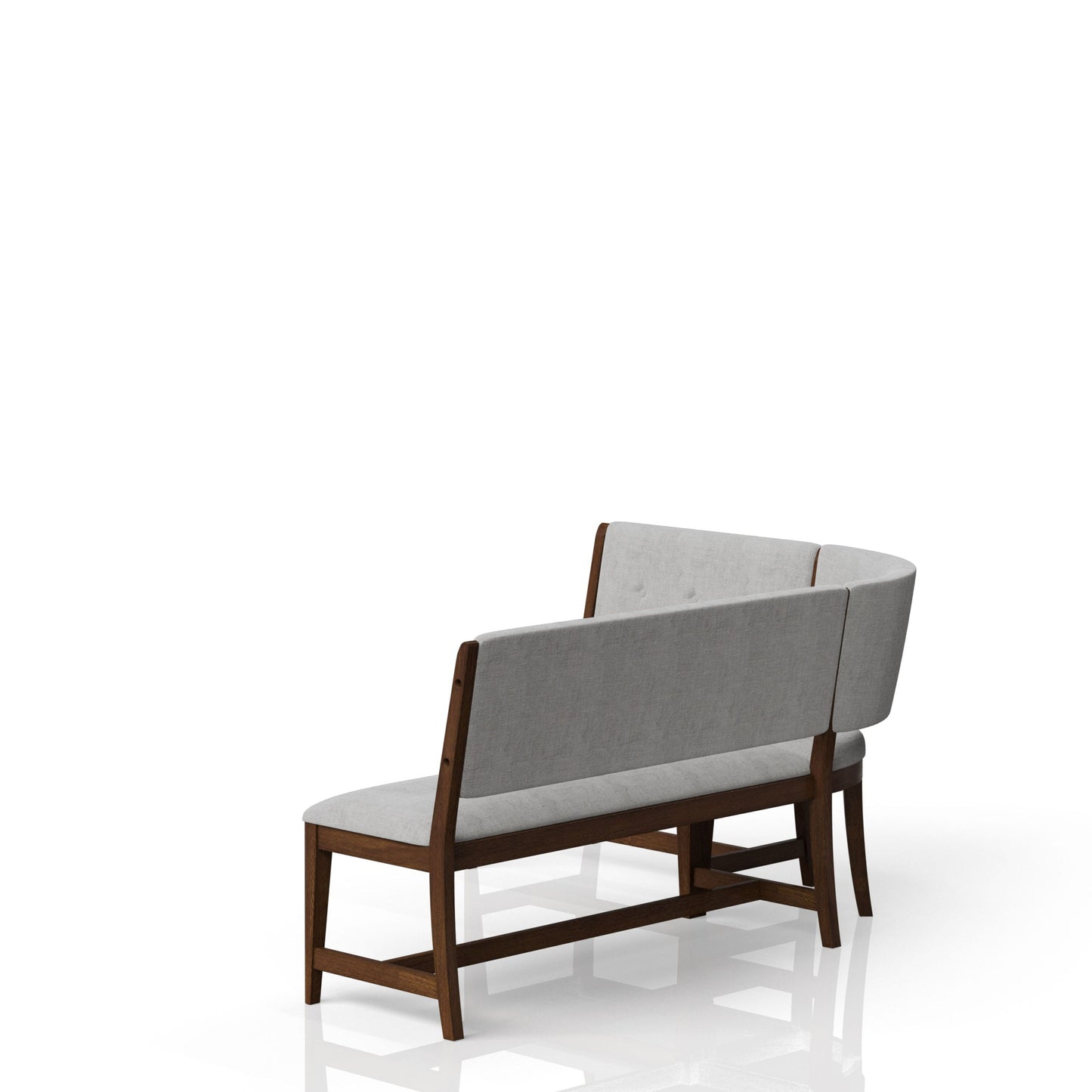 Curved Dining Bench Mid-Century Modern Upholstered Curved Bench