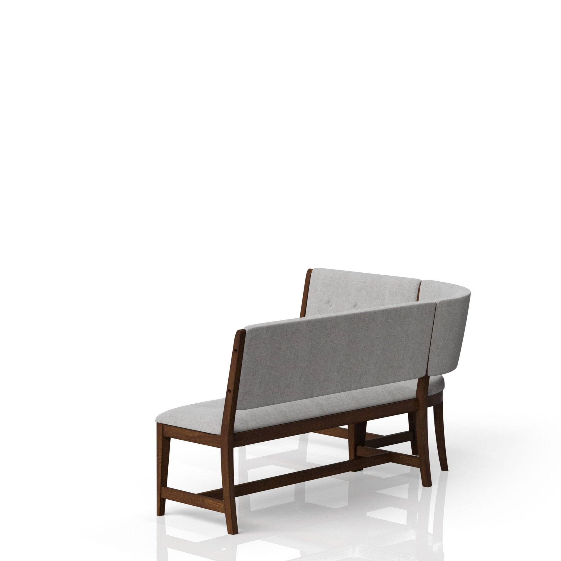 Curved Dining Bench Mid-Century Modern Upholstered Curved Bench