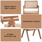 Valentina 6Pcs Rattan & Natural Finish Patio Furniture Set