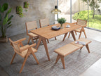 Valentina 6Pcs Rattan & Natural Finish Patio Furniture Set